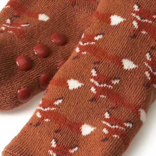 ABS Socken mit Gr. St 1 orange, Fuchs-Muster, 23/26