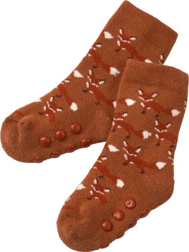 ABS Socken mit Fuchs-Muster, orange, Gr. 18/19, 1 St