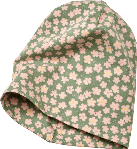 Mütze mit Blumen-Muster, grün, Gr. 44/45, 1 St
