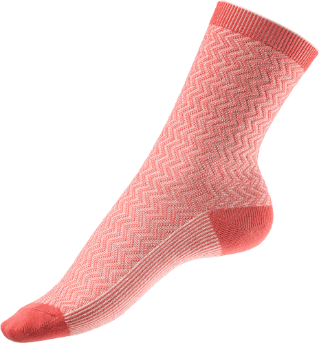 St Gr. 1 Socken rosa, Zick-Zack-Muster, 39-42, mit
