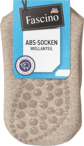 ABS Socken mit Wolle, beige, Gr. 35-38, 1 St