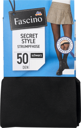 schwarz St in Gr. 38/40, 50 Secret Style 1 Strumpfhose Transparent-Optik DEN,