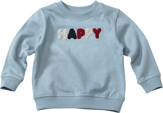 Sweatshirt mit Happy-Schriftzug, blau, Gr. 104, 1 St