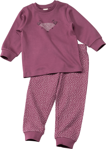 Schlafanzug mit St Reh-Motiv, Gr. lila, 1 92