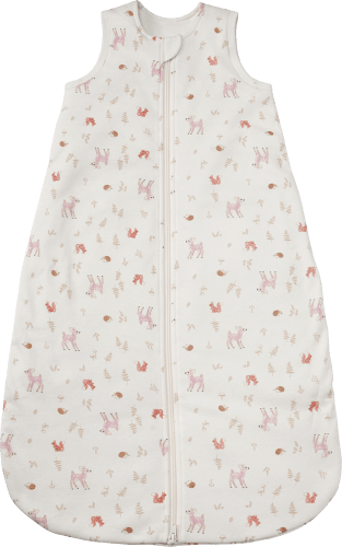 Schlafsack 2,5 TOG mit Reh-Muster, weiß & rosa, 80 cm, 1 St