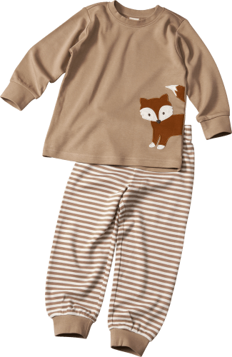 Schlafanzug mit Fuchs-Motiv, beige, Gr. 104, 1 St
