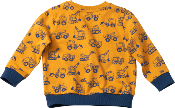 1 Gr. mit Sweatshirt St blau, 92, gelb & Fahrzeug-Muster,