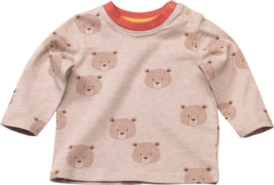 Langarmshirt mit Bären-Muster, beige, Gr. 74, 1 St | Kinderpullover & -shirts