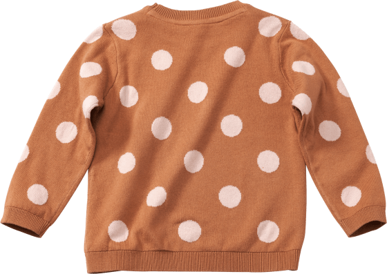 Pullover mit Punkte-Muster, braun & rosa, St 1 Gr. 92