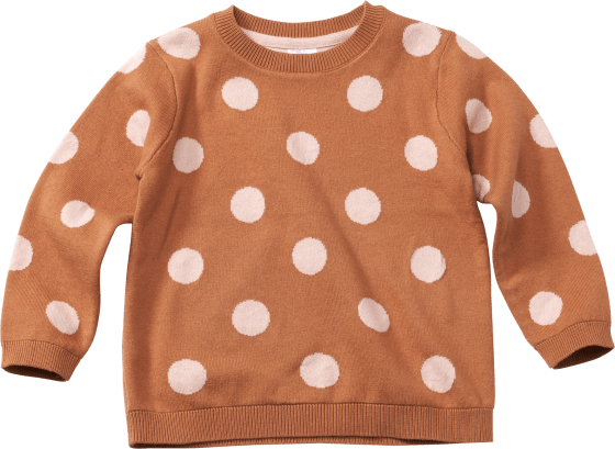 Pullover mit Punkte-Muster, braun & rosa, Gr. 104, 1 St