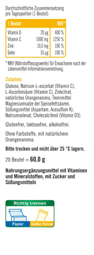 Vitamin + Direktgranulat D3 20 g 60 St, Zink + C