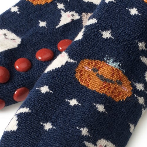 ABS Socken mit Kürbis-Muster, 19/22, blau, St Gr. 1