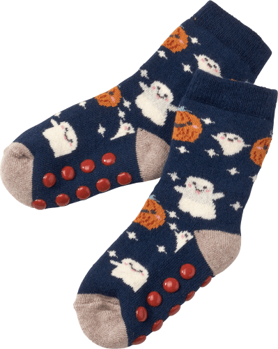 ABS Socken mit Kürbis-Muster, blau, Gr. 19/22, 1 St