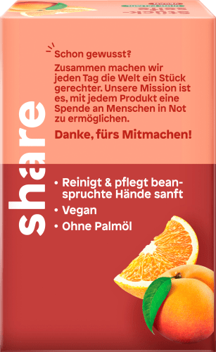 Seifenstück Pfirsich & Orange, 100 g