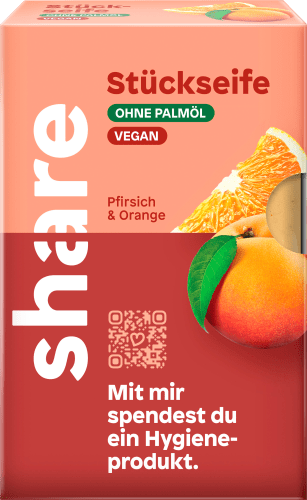 Seifenstück Pfirsich & Orange, 100 g