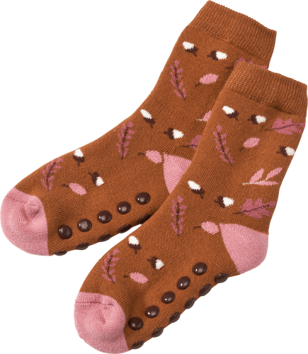 ABS Socken mit herbstlichem Motiv, braun, Gr. 23/26, 1 St