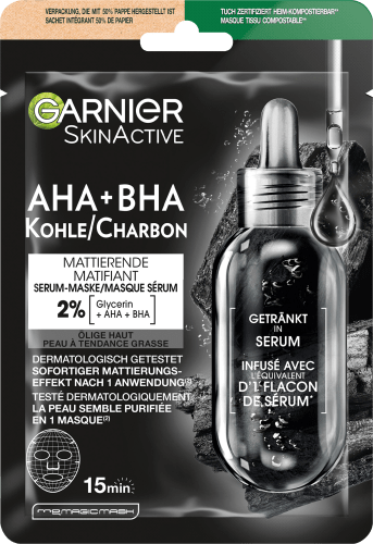g Serum Tuchmaske + Kohle/Charbon, BHA 28 AHA
