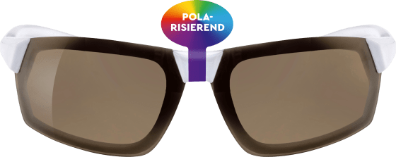 Authentizität garantiert! Sport-Sonnenbrille weiß mit polarisierenden Scheiben, 1 St