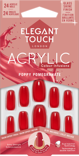 Künstliche Nägel Acrylic Poppy Pomegranate, 24 St