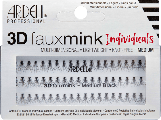 Künstliche Wimpern Set 3D Faux Medium, Individuals St 1 Mink