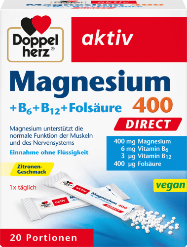 Magnesium 400 + Vitamine B6 + B12 + Folsäure Direktgranulat 20 St., 24 g