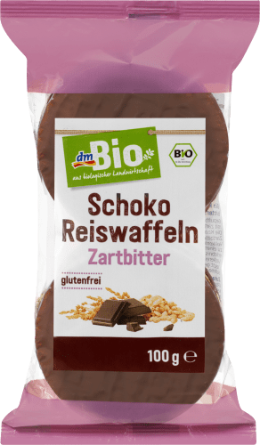 Zartbitter-Schokolade, Reis Waffeln, 100 g mit