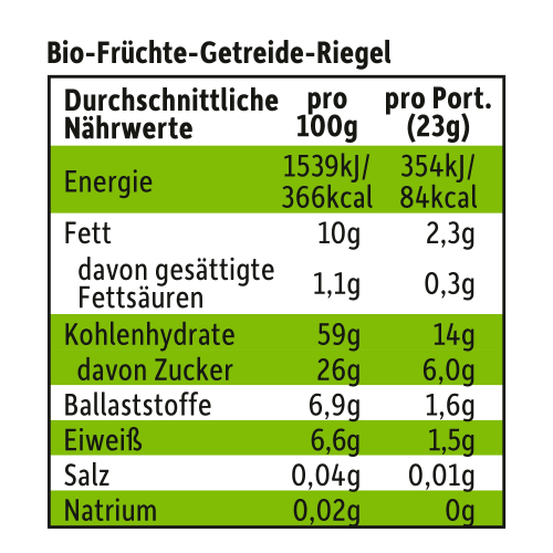Fruchtriegel mit Getreide Birne, & Jahr, ab 1 Brombeere g 4x23g, Pflaume 92