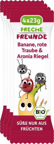 Traube & 1 Jahr, g Getreide Fruchtriegel 92 ab Aronia mit Banane, 4x23g, Rote