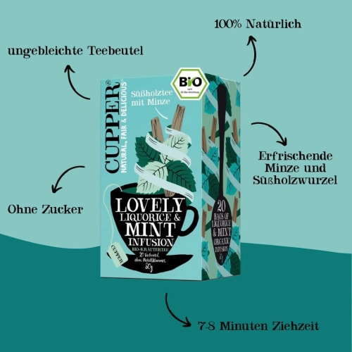 Kräutertee 30 (20 Beutel), g Süßholz, Minze