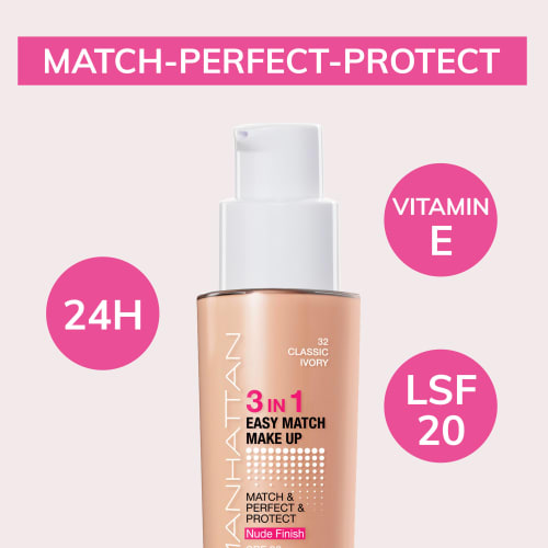 3in1 32, LSF 30 Classic 20, Easy Match ml Ivory Foundation