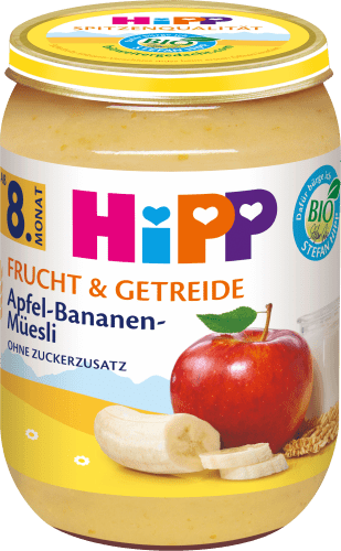 Frucht & Getreide Apfel-Bananen-Müsli ab 8. Monat, 190 g | Babygläschen & Co.