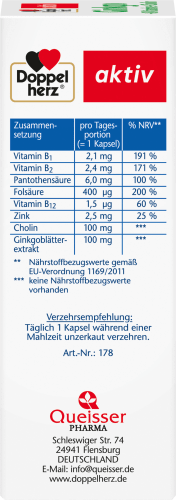 Cholin Kapseln g + St., B-Vitamine 22,4 Ginkgo + 40