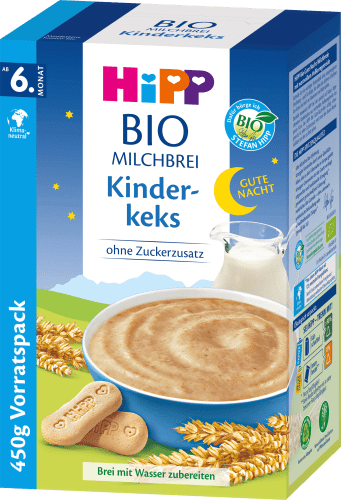 6.Monat, Kinderkeks 450 dem Gute Milch g Abendbrei ab Nacht Bio