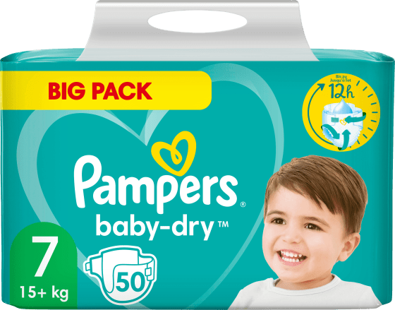 Windeln Baby Dry Extra (15+ Gr. 7 Large Doppelpack, kg), 50 St