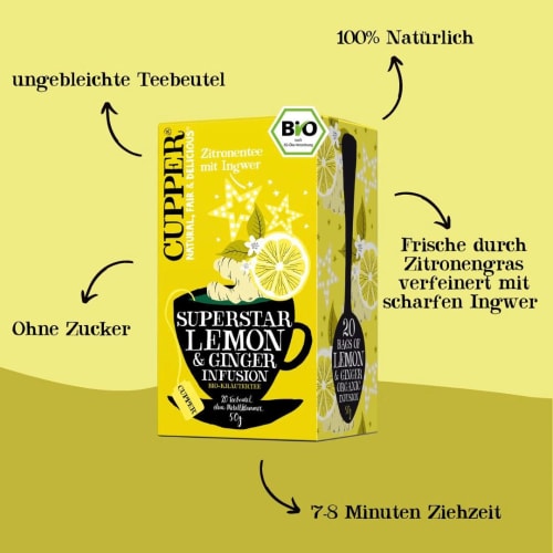 g Kräutertee Ingwer Beutel), 50 Zitrone, (20