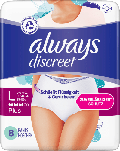 Pants Inkontinenz St L discreet Gr. 8 Plus,