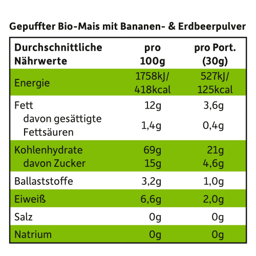Kindersnack Knusper-Herzchen Banane & g Erdbeere, 30