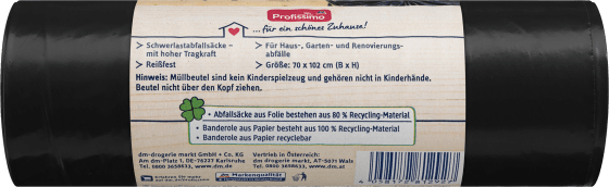nature Abfallsack 120L Schwerlast 80% St Recycling-Material, 10