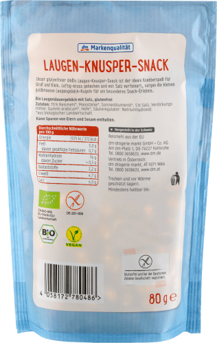Laugen-Knusper-Snack glutenfrei, 80 g