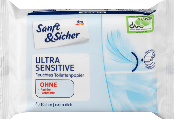 Feuchtes St Toilettenpapier Ultra Sensitive, 50