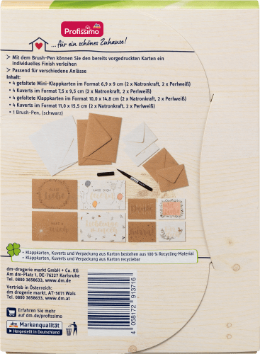 Recycling-Material, Kreativ-Set mit nature aus 17 Klappkarten Kuverts St