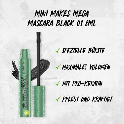 Mascara Mini Mega Black, Makes 8 ml
