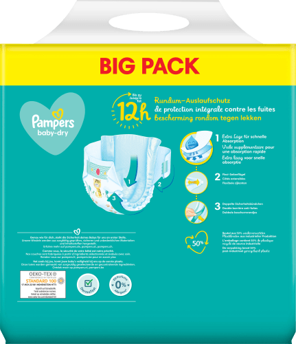 Windeln Baby Dry Gr.5+ Junior Big St Pack, (12-17 Plus 56 kg)