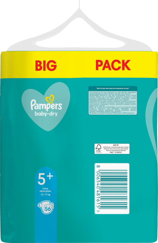 Windeln 56 Junior Dry Gr.5+ St Pack, Plus (12-17 Big Baby kg),