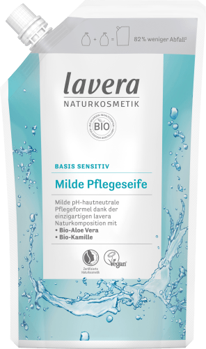 Flüssigseife Basis sensitiv mit Bio-Aloe Vera & Bio-Kamille, Nachfüllpack, 500 ml