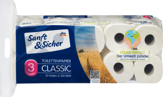XXL Blatt), 20 3-lagig (20x220 Stroh St Classic Toilettenpapier