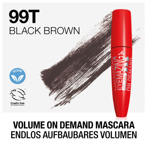 Eyemazing Brown, 12 Volume ml Black On Demand 002 Mascara