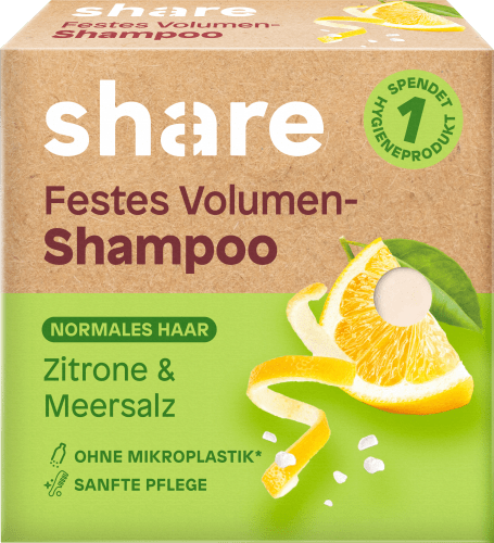 Zitrone 60 g Festes Shampoo Meersalz, &