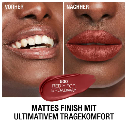 Lippenstift Lasting 7,4 Mega Liquid ml For Perfection Red-Y Matte Broadway, 500