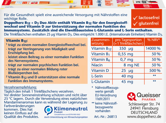 Vitamin B12 + 8 g Trinkfläschchen D3 Duo Aktiv 91,1 St